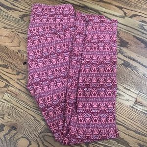 4/$10 😱 LuLaRoe pink bird patterned OS leggings